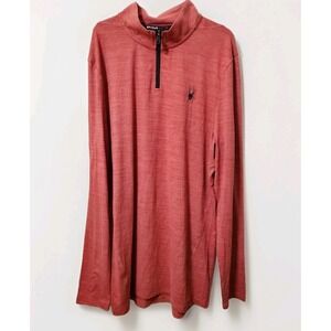 Spyder Active Quarter Zip Pullover Shirt Mens Size Extra Large Red‎ Coral